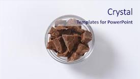  Presentation with broken glass - Beautiful presentation theme featuring bowl of chocolate pieces backdrop and a  colored foreground