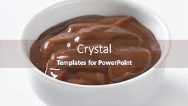  Presentation with pudding - Beautiful PPT theme featuring bowl of chocolate pudding backdrop and a tawny brown colored foreground