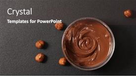 Presentation with spread - Presentation consisting of bowl-of-chocolate-spread background and a tawny brown colored foreground