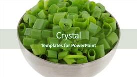  Presentation with onion - Audience pleasing PPT layouts consisting of bowl of chopped spring onion backdrop and a tawny brown colored foreground