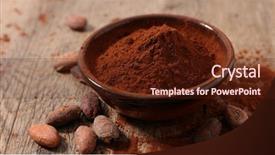  Presentation with cocoa - Colorful PPT theme enhanced with bowl of cocoa backdrop and a tawny brown colored foreground