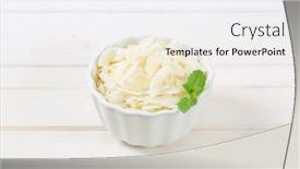  Presentation with coconut - Beautiful slide set featuring bowl of coconut chips on white background backdrop and a white colored foreground