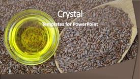  Presentation with flax plant - Cool new presentation design with bowl of cold pressed linseed yellow oil on flaxseed background flaxseed are seeds from flax plant backdrop and a gray colored foreground
