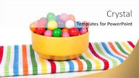  Presentation with napkin - Slide deck with bowl-of-colorful-gumballs background and a white colored foreground