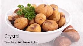  Presentation with bowl - Amazing slide deck having bowl-of-cooked-chestnut backdrop and a lemonade colored foreground