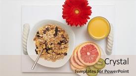  Presentation with kiwi fruit - PPT layouts having bowl of corn flakes fruit background and a  colored foreground
