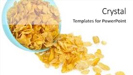 Presentation with corn flakes - Cool new PPT theme with bowl of corn flakes isolated backdrop and a white colored foreground