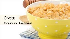  Presentation with corn flakes - Colorful PPT layouts enhanced with bowl of corn flakes backdrop and a blonde colored foreground