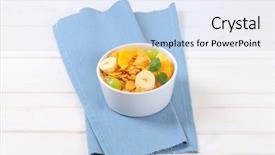  Presentation with corn flakes - Presentation theme enhanced with bowl-of-corn-flakes background and a light blue colored foreground