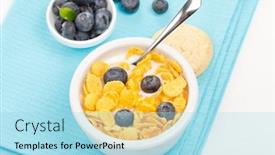  Presentation with blueberries - Cool new slides with bowl of cornflakes with milk and blueberries backdrop and a arctic colored foreground
