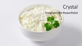  Presentation with fresh ginger root on white - Presentation theme featuring bowl of cottage cheese with fresh parsley on white background background and a white colored foreground