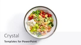  Presentation with haute cuisine - Slide deck having bowl-of-couscous-with-shrimp background and a white colored foreground