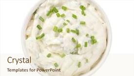  Presentation with spread - Theme with bowl of creamy cheese spread background and a lemonade colored foreground