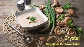  Presentation with mushroom - Cool new theme with bowl of creamy shiitake mushroom backdrop and a tawny brown colored foreground