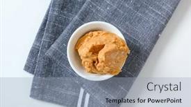  Presentation with peanut - Colorful PPT theme enhanced with bowl-of-crunchy-peanut-butter backdrop and a light blue colored foreground