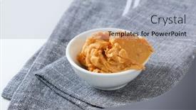  Presentation with peanut butter - Amazing PPT theme having bowl-of-crunchy-peanut-butter backdrop and a light blue colored foreground