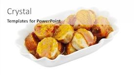  Presentation with tibetan singing bowl - Beautiful PPT layouts featuring bowl of currywurst isolated on white backdrop and a white colored foreground