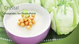  Presentation with soup - Cool new theme with bowl-of-delicious-kohlrabi-soup backdrop and a soft green colored foreground