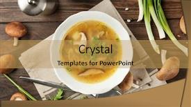  Presentation with mushroom - Theme with bowl of delicious shiitake mushroom background and a yellow colored foreground