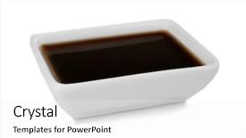  Presentation with soy sauce - Theme having bowl of delicious soy sauce background and a white colored foreground