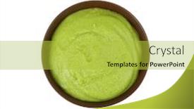  Presentation with sauce - Audience pleasing presentation consisting of bowl-of-delicious-wasabi-sauce backdrop and a yellow colored foreground