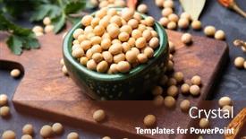  Presentation with dried food - Slide set consisting of bowl-of-dried-soy-beans background and a tawny brown colored foreground