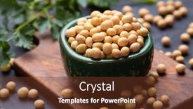  Presentation with dried food - Theme with bowl-of-dried-soy-beans background and a tawny brown colored foreground