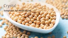  Presentation with dried food - Presentation consisting of bowl-of-dried-soy-beans background and a lemonade colored foreground
