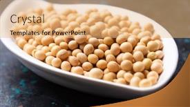  Presentation with dried food - Slide set featuring bowl-of-dried-soy-beans background and a coral colored foreground