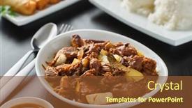  Presentation with filipino - Presentation theme featuring bowl-of-filipino-pork-adobo background and a tawny brown colored foreground