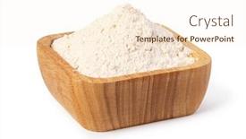  Presentation with flour - Presentation design consisting of bowl-of-flour-isolated background and a cream colored foreground