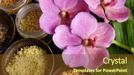  Presentation with spa - Presentation theme having bowl of flower with oil background and a tawny brown colored foreground