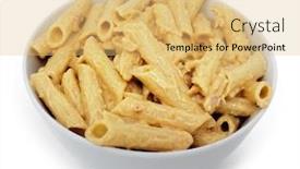  Presentation with penne pasta - Beautiful theme featuring bowl-of-four-cheese-sauce backdrop and a yellow colored foreground