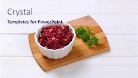  Presentation with beetroot - Slide deck featuring bowl-of-fresh-beetroot-spread background and a sky blue colored foreground