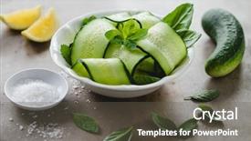  Presentation with sea cucumber - Cool new slide deck with bowl of fresh cucumber backdrop and a dark gray colored foreground