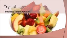  Presentation with fruit melon - PPT layouts enhanced with bowl-of-fresh-cut-mixed background and a lemonade colored foreground