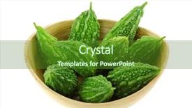  Presentation with bitter - Slide set consisting of bowl of fresh green bitter background and a tawny brown colored foreground