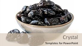  Presentation with bowl - PPT theme with bowl-of-fresh-juicy-pitted background and a lemonade colored foreground