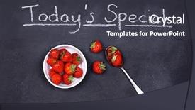  Presentation with chalk board - Audience pleasing slide set consisting of bowl of fresh ripe strawberries backdrop and a dark gray colored foreground