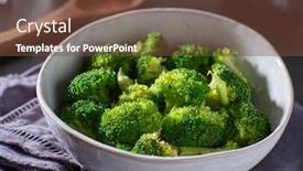  Presentation with bowl - Amazing slide set having bowl-of-freshly-steamed-broccoli backdrop and a tawny brown colored foreground