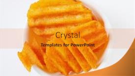  Presentation with potato chips - Beautiful slide deck featuring bowl of fried potato chips on white background backdrop and a gold colored foreground