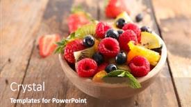  Presentation with kiwi fruit - Audience pleasing slides consisting of bowl-of-fruit-salad backdrop and a tawny brown colored foreground
