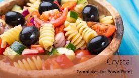  Presentation with pasta - Theme enhanced with bowl-of-fusili-pasta-salad background and a red colored foreground