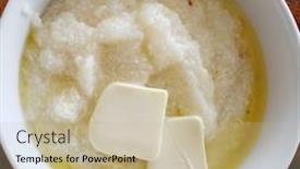  Presentation with butter - Slide deck consisting of bowl-of-grits-with-melting background and a mint green colored foreground