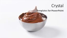  Presentation with spread - Beautiful theme featuring bowl of hazelnut butter spread backdrop and a sky blue colored foreground