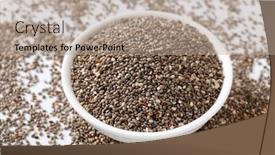 Presentation with seeds - Beautiful presentation theme featuring bowl of healthy chia seeds backdrop and a coral colored foreground