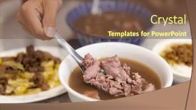  Presentation with beef - Slides having bowl-of-hot-beef-soup background and a tawny brown colored foreground
