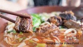  Presentation with noodle - Cool new slides with bowl-of-hot-braised-beef backdrop and a coral colored foreground