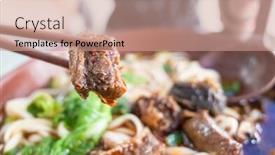  Presentation with noodle - Slide set with bowl-of-hot-braised-beef background and a coral colored foreground