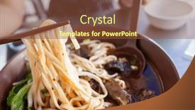  Presentation with noodle - Slides consisting of bowl-of-hot-braised-beef background and a tawny brown colored foreground